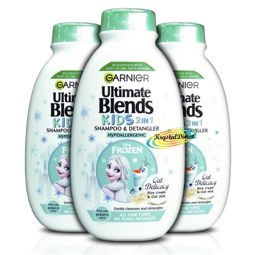 3x Garnier Ultimate Blends Kids 2 in 1 Hypoallergenic Shampoo 250ml Oat Delicacy