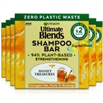 6x Garnier Ultimate Blends Strengthening Honey Shampoo Bar 60g Plastic Free