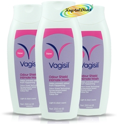3x Vagisil Odour Shield  Intimate Wash 250ml