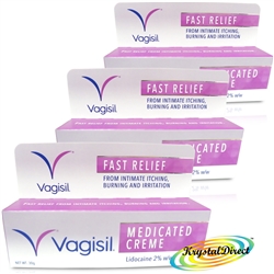 3x Vagisil Medicated Creme Relief Cool From Intimate Itching Burning Irritation 30g