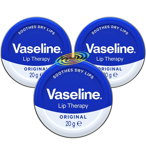 3x Vaseline Lip Balm Therapy Petroleum Jelly Original 20g Travel Size Pot