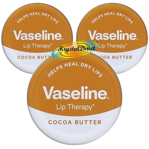 3x Vaseline Lip Balm Therapy Petroleum Jelly Cocoa Butter 20g Travel Size Pot