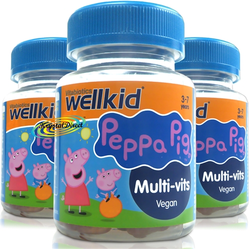 3x Vitabiotics WellKid Peppa Pig Multi-Vits Vegan/Vegetarian Kids 30 Vitamins