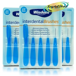 3x Wisdom Interdental Brushes 0.60mm Fine Blue