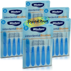 6x Wisdom Interdental Brushes 0.60mm Fine Blue