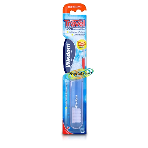 Wisdom Folding Portable Compact Travel Medium Toothbrush Ideal For Holidays