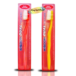 2x Wisdom Dual Texture Manual Plaque Remover Toothbrush Stimulate Gums