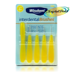 Wisdom Interdental Brushes Oral Care Yellow 0.7mm Fine Removes Plaque