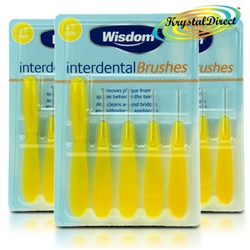 3x Wisdom Interdental Brushes Oral Care Yellow 0.7mm Fine Removes Plaque