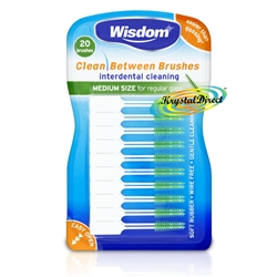 Wisdom Clean Between Soft Rubber Wire Free 20 Brushes For Plaque Removal