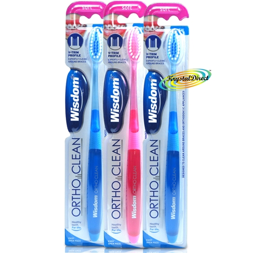 3x Wisdom Ortho Clean Toothbrush - SOFT