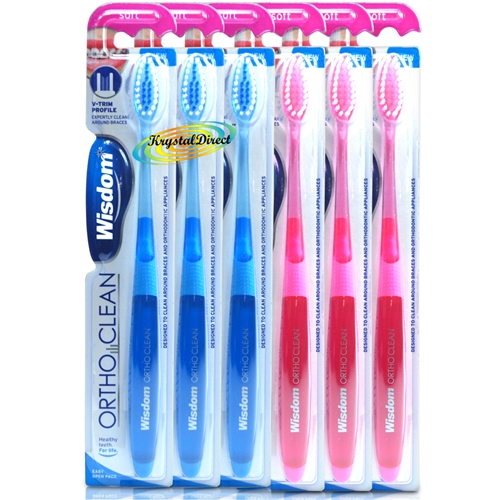 6x Wisdom Ortho Clean Toothbrush - SOFT