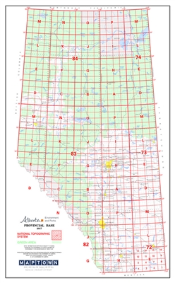 Alberta Provincial Base Map Poster NTS