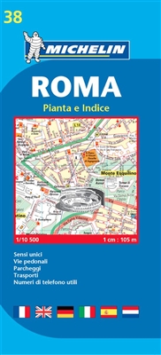 Detailed Street Map of Rome Italy. From the Colossuem, to the Pantheon to the Trevi Fountain. discover the amazing sites in Rome by vehicle, bicycle or by foot. In addition to Michelins clear and accurate mapping, this city plan will help you explore and