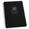 Waterproof Side Spiral Notebook Black 5" x 7". Part of the New Midnight Collection, this 5" x 7" side spiral notebook is discretely sophisticated with its black Polydura Cover and subdued light gray tinted paper. Each book contains 64 pages (32 sheets) of