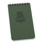 Rite in the Rain - Pocket Top Spiral Green 3x5. The global standard for tactical waterproof colored notebooks. Protect yourself and your notes by using Rite in the Rain Tactical Pocket Notebooks. These 3" x 5" top spiral notebooks have 100 Universal pages