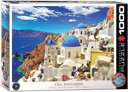SANTORINI GREECE - PUZZLE - 1000 PC.  High quality puzzle of Oia, Santorini, Greece.
