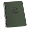 Waterproof Side Spiral Notebook Green 5x7. These notebooks are made with a Polydura cover and side spiral, wire-o binding. Pages are printed on 4 5/8" x 7" Green, non-glare Rite in the Rain paper and feature the Universal page pattern.
