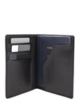 PASSPORT LEATHER RFID COVER.  Genuine leather cover with three credit card slots and passport pocket.  Dimensions are 5.5 X 4.25 inches.