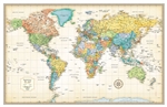 The World Wall Classic Wall Map by Rand McNally is a truly remarkable piece that combines the timeless elegance of parchment-like paper with the accuracy and clarity of modern digital mapping. Its rich and subdued colors give it a sophisticated old-world