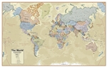 Executive Boardroom World Wall Map - laminated. This world map has each country in a different color, has lots of detail and contains great detail including the capitals and populations of different countries. This map comes laminated and measures 38 inch