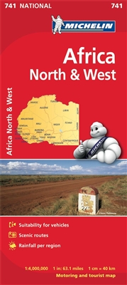 Africa North & West Travel & Road Map. Includes the countries of Algeria, Benin, Burkina Faso, Chad, Central African Republic, Gambia, Guinea Bissau, the Ivory Coast, Liberia, Libya, Mali, Mauritania, Morocco, Niger, Nigeria, Senegal, Sierra Leone, Togo a