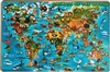 Kids Illustrated World Map - laminated place mat. Teach the basics of geography with this Illustrated map that matches different animals to where they live, both on land and in the water. This sturdy map is easy to clean and will last over time. These mat