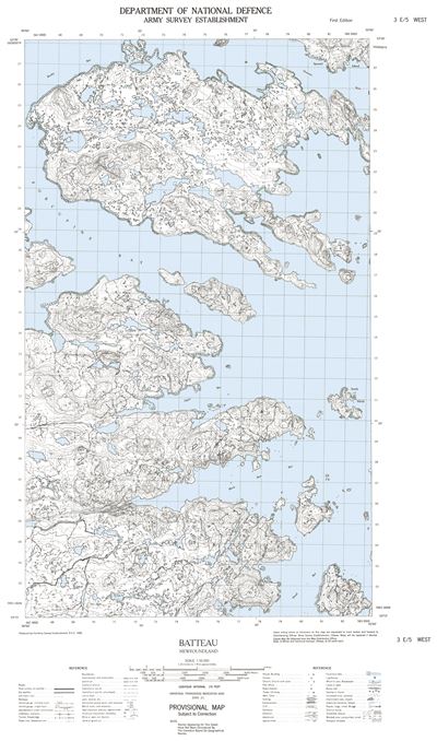 003E05W - BATTEAU - Topographic Map