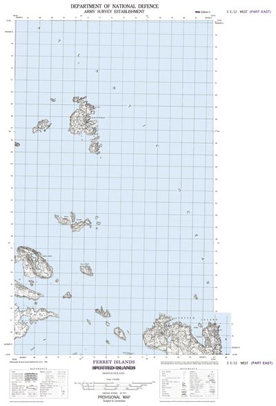 003E12 - FERRET ISLANDS - Topographic Map
