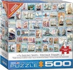 SAILING SHIPS VINTAGE STAMPS - 500 PC - PUZZLE.   Good quality Eurographics puzzle.