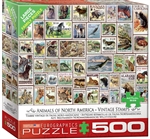 ANIMALS OF NORTH AMERICA - 500 PC - PUZZLE.  This is a good quality Eurographic puzzle with 500 pieces.