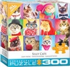 Silly Cats Puzzle - 300 pieces. A prefect gift for the child who loves cats, especially those who like to see cats dressed up in a funny way. Excellent quality. 300 piece puzzle.