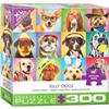 Silly Dogs Puzzle - 300 pieces. A prefect gift for the child who loves dogs, especially those who like to see these canines dressed up in funny ways. Excellent quality. 300 piece puzzle.
