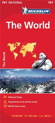 Folded World Map by Michelin. Updated regularly, MICHELIN National Map The World will give you an overall picture of the World thanks to its clear and accurate mapping scale 1:28,500,000. Our map will help you easily help you identify the different co