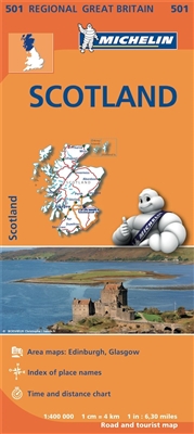 Scotland Travel & Road map by Michelin. MICHELIN Scotland Regional Map scale 1:400,000 will provide you with an extensive coverage of primary, secondary and scenic routes for this region. In addition to Michelin's clear and accurate mapping, this regional