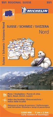 Northern Switzerland Travel & Road Map. MICHELIN Switzerland North Regional Map scale 1:200,000 will provide you with an extensive coverage of primary, secondary and scenic routes for this region. In addition to Michelin's clear and accurate mapping, this