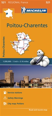 Poitou-Charentes France Travel Road Map.  Poitou-Charentes France Travel Road Map. Located in the west central part of France this Michelin regional map at a scale of  1:200,000 will provide you with an extensive coverage of primary, secondary and scenic