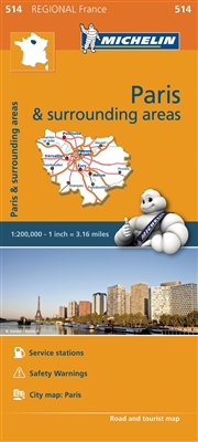 Ile de France - Paris & Surrounding Areas travel & road map. This map will provide you with an extensive coverage of primary, secondary and scenic routes for this French region. In addition to Michelin's clear and accurate mapping, this regional map inclu