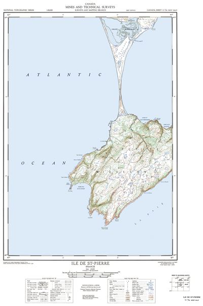 011I16W - ILE DE ST-PIERRE - Topographic Map