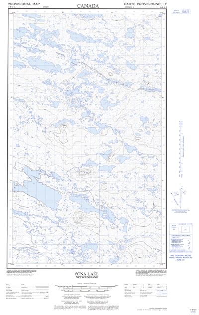 013E12E - SONA LAKE - Topographic Map