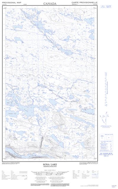 013E12W - SONA LAKE - Topographic Map