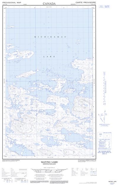 013E13W - MATING LAKE - Topographic Map