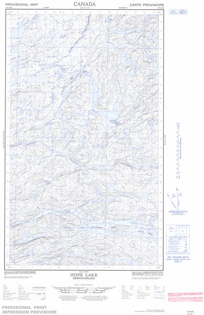 013E16E - HOPE LAKE - Topographic Map