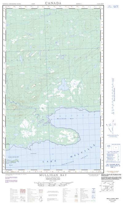 013G13W - MULLIGAN BAY - Topographic Map