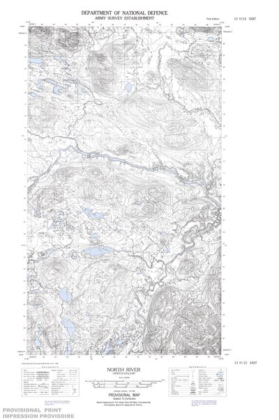 013H13E - NORTH RIVER - Topographic Map