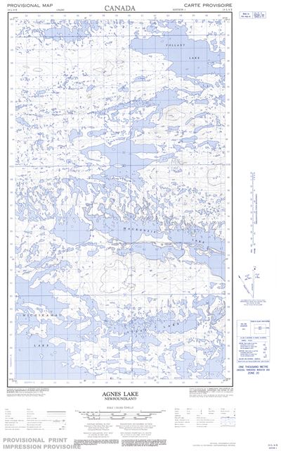 013L04E - AGNES LAKE - Topographic Map