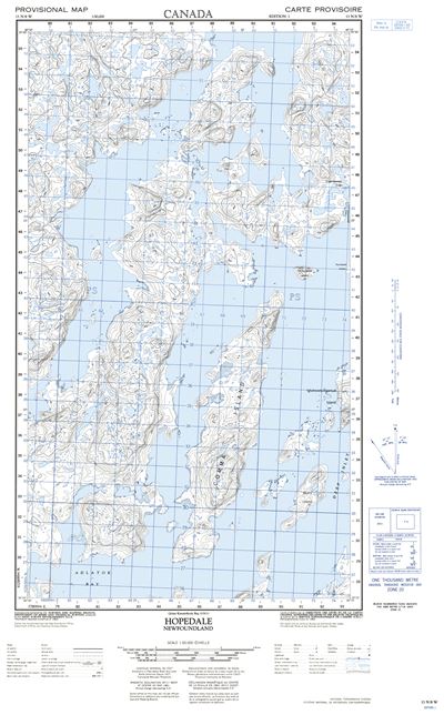 013N08W - HOPEDALE - Topographic Map