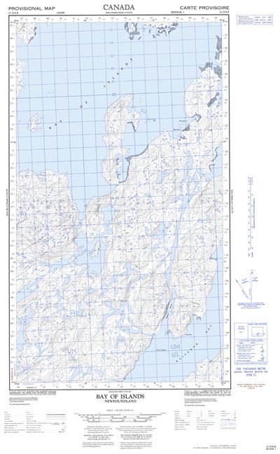 013O04E - BAY OF ISLANDS - Topographic Map