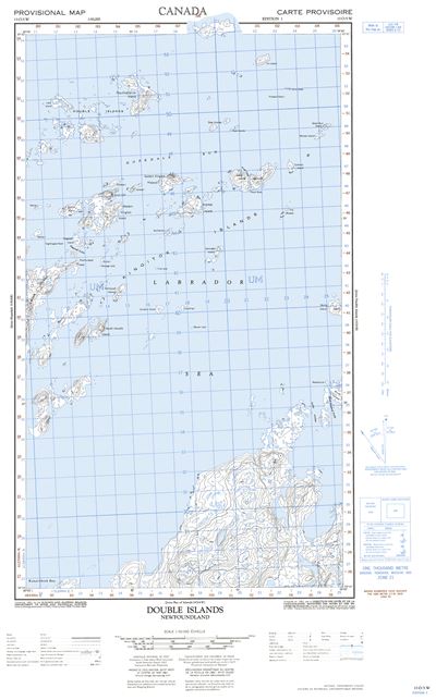 013O05W - DOUBLE ISLANDS - Topographic Map