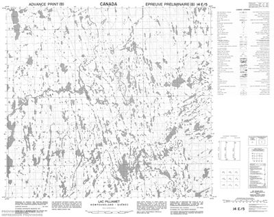 014E05 - LAC PILLIAMET - Topographic Map